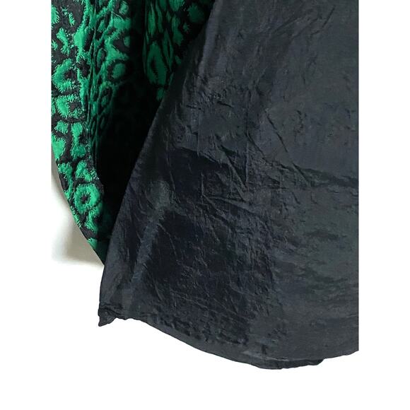 Banana Republic Mini Skirt 10P Pleated Leopard Jacquard Black Green Y2K VTG Boho - Picture 4 of 9